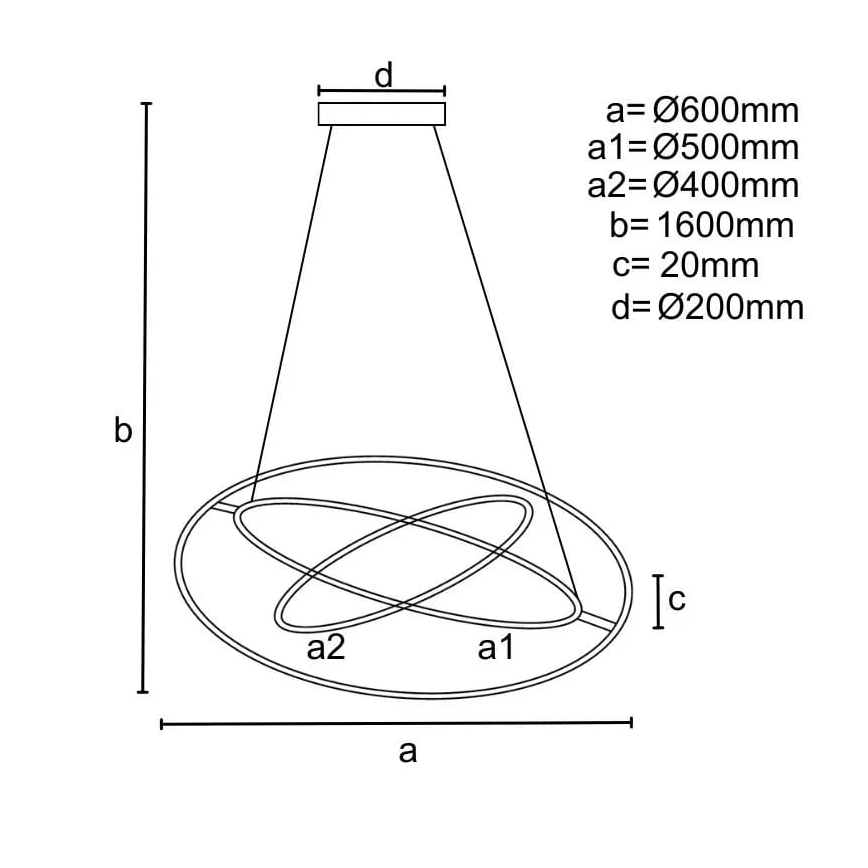 LED Stmívatelný lustr na lanku LED/105W/230V 3000-6500K + dálkové ovládání