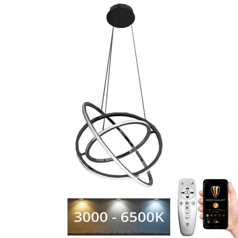 LED Stmívatelný lustr na lanku LED/105W/230V 3000-6500K pr. 60 cm + dálkové ovládání