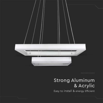 LED Stmívatelný lustr na lanku LED/113W/230V 3000K bílá