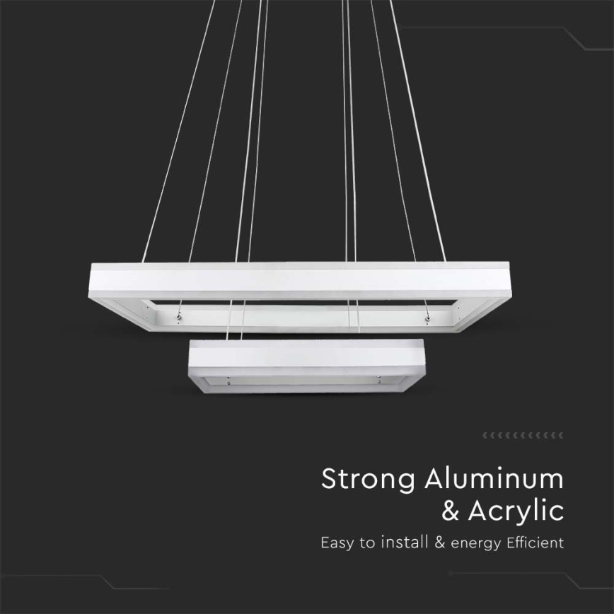 LED Stmívatelný lustr na lanku LED/113W/230V 3000K bílá