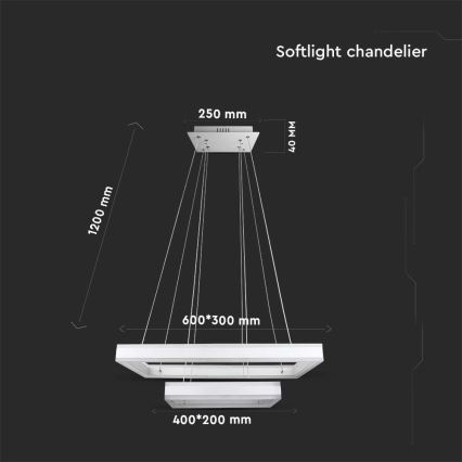 LED Stmívatelný lustr na lanku LED/113W/230V 3000K bílá