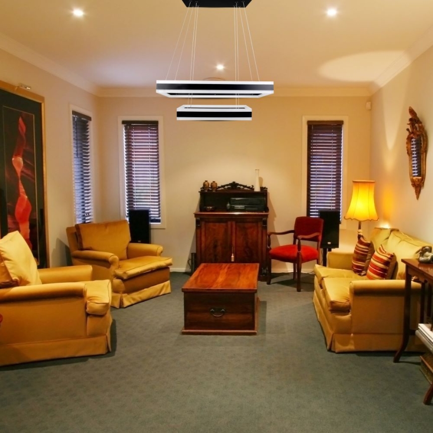 LED Stmívatelný lustr na lanku LED/113W/230V 3000K černá
