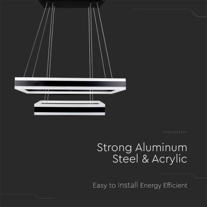 LED Stmívatelný lustr na lanku LED/113W/230V 3000K černá