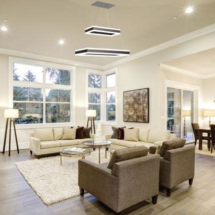 LED Stmívatelný lustr na lanku LED/113W/230V 3000K hnědá
