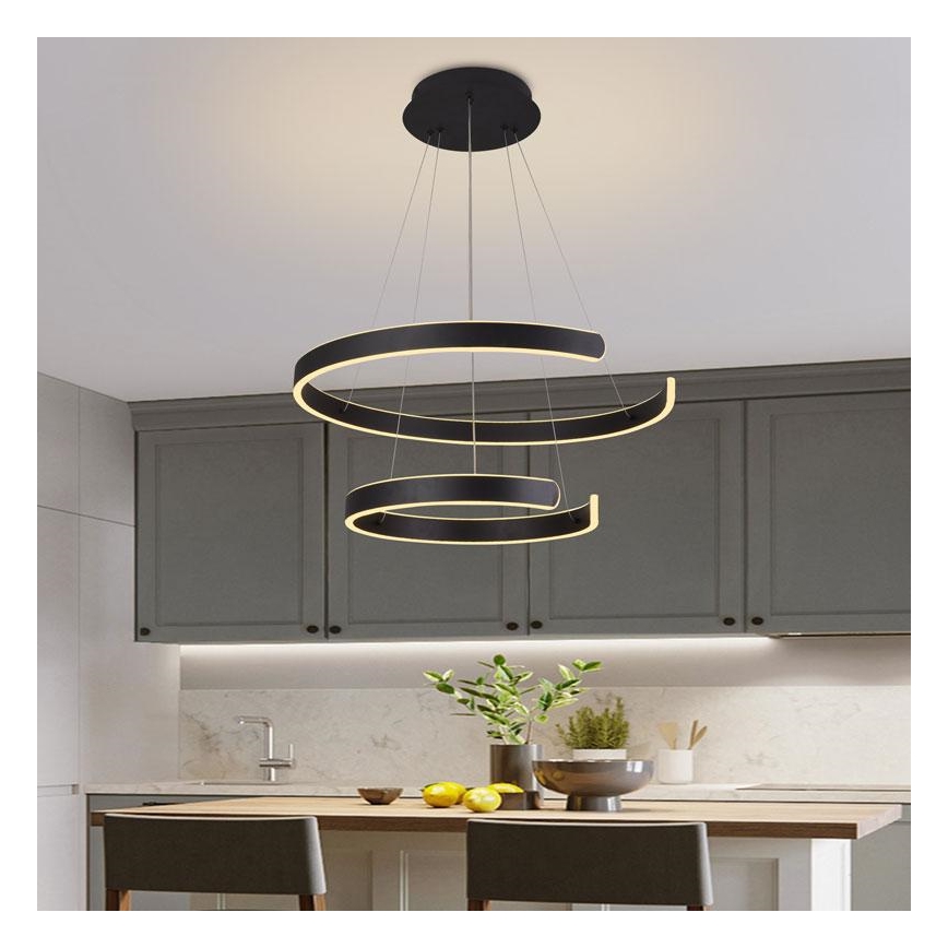 LED Stmívatelný lustr na lanku LED/120W/230V 3000-6500K + dálkové ovládání