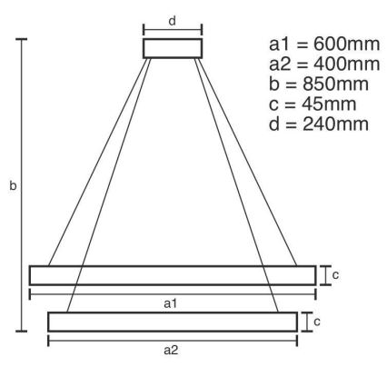 LED Stmívatelný lustr na lanku LED/120W/230V 3000-6500K + dálkové ovládání