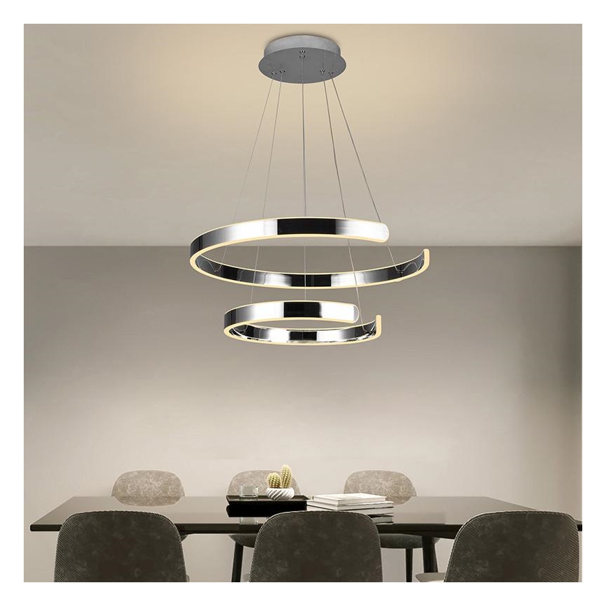 LED Stmívatelný lustr na lanku LED/120W/230V 3000-6500K + dálkové ovládání