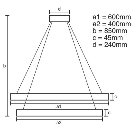 LED Stmívatelný lustr na lanku LED/120W/230V 3000-6500K + dálkové ovládání