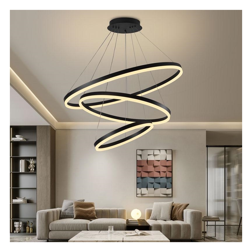 LED Stmívatelný lustr na lanku LED/125W/230V 3000-6500K + dálkové ovládání