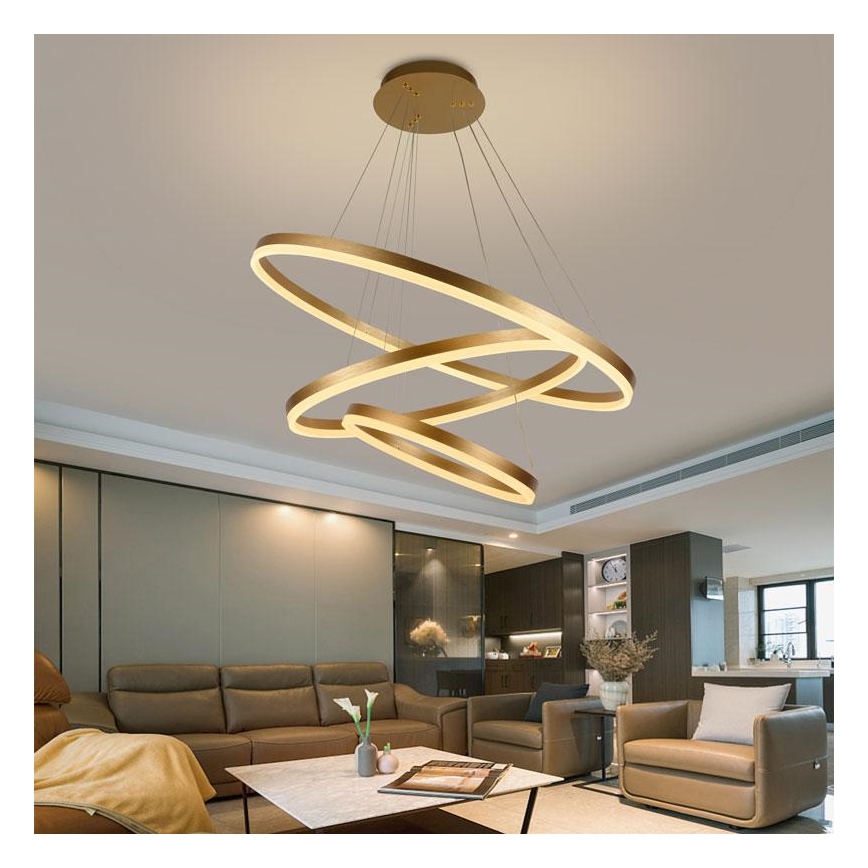 LED Stmívatelný lustr na lanku LED/125W/230V 3000-6500K + dálkové ovládání