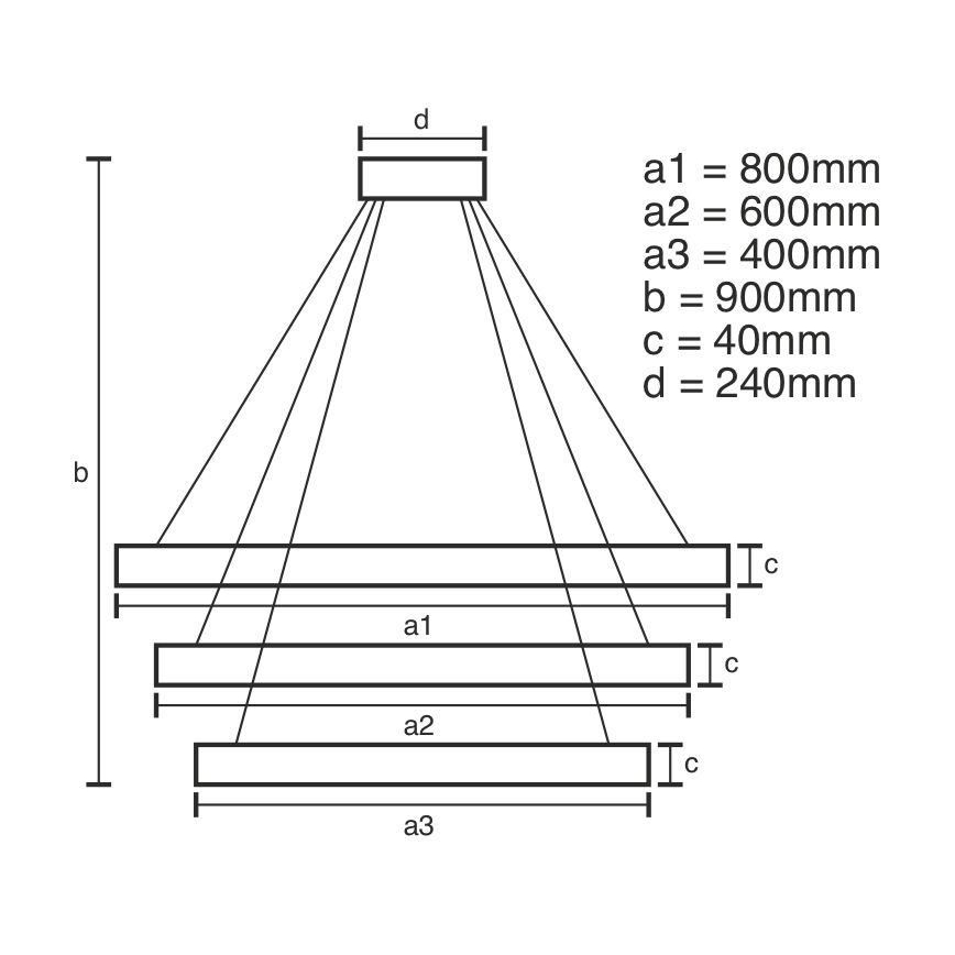 LED Stmívatelný lustr na lanku LED/125W/230V 3000-6500K + dálkové ovládání