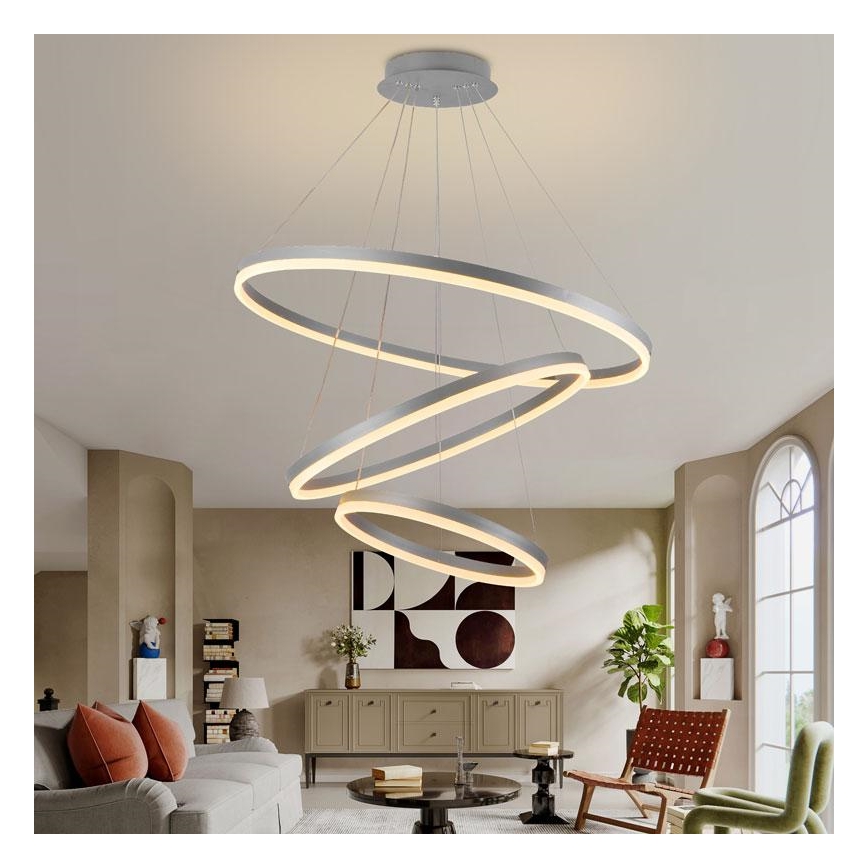 LED Stmívatelný lustr na lanku LED/125W/230V 3000-6500K + dálkové ovládání