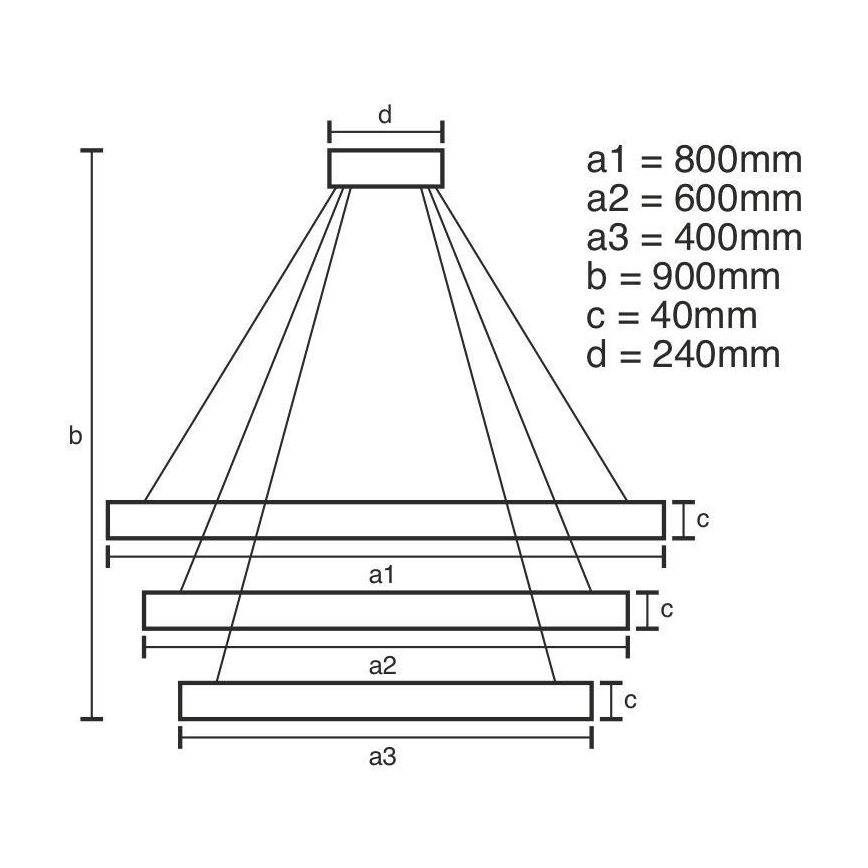 LED Stmívatelný lustr na lanku LED/125W/230V 3000-6500K + dálkové ovládání