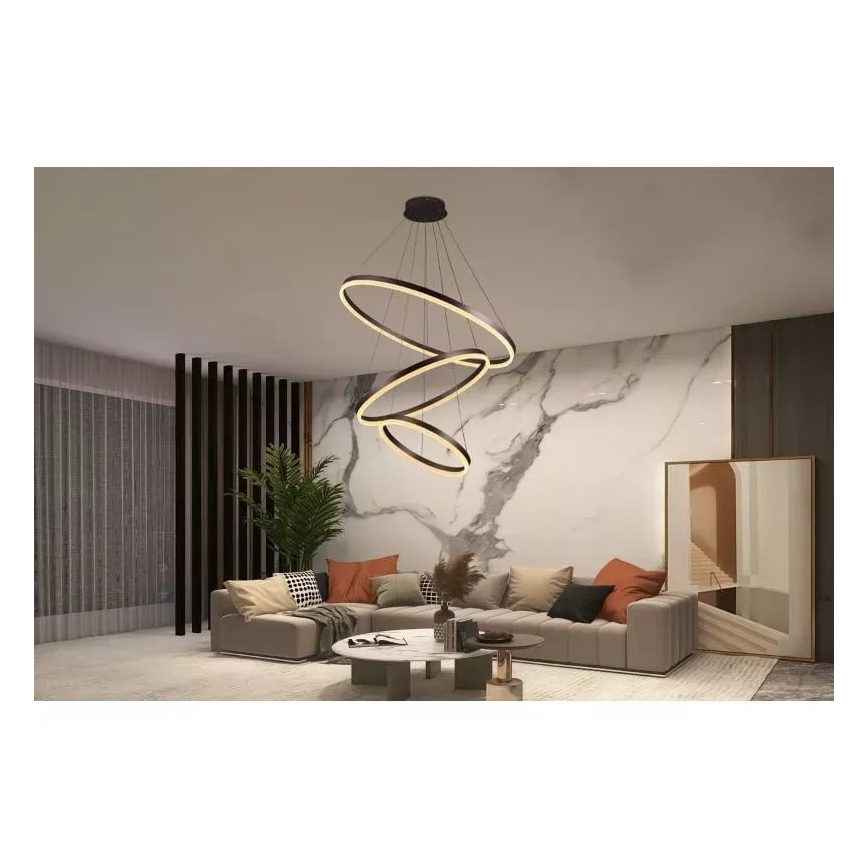 LED Stmívatelný lustr na lanku LED/125W/230V 3000-6500K + dálkové ovládání