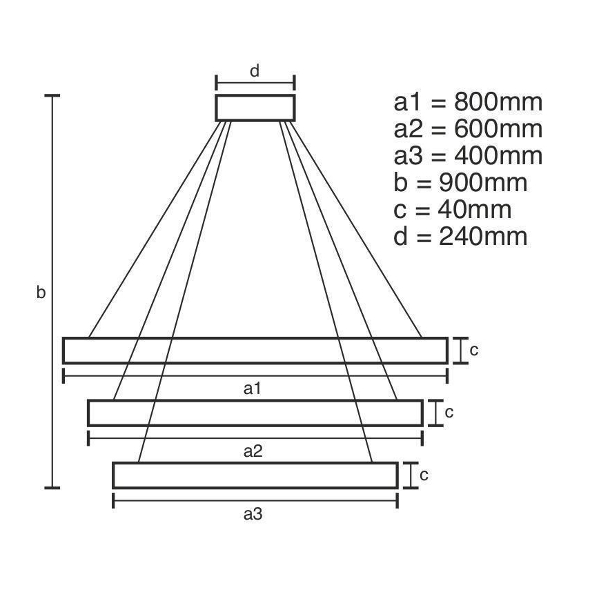 LED Stmívatelný lustr na lanku LED/125W/230V 3000-6500K + dálkové ovládání