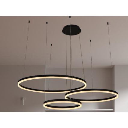 LED Stmívatelný lustr na lanku LED/125W/230V 3000-6500K pr. 80 cm + dálkové ovládání