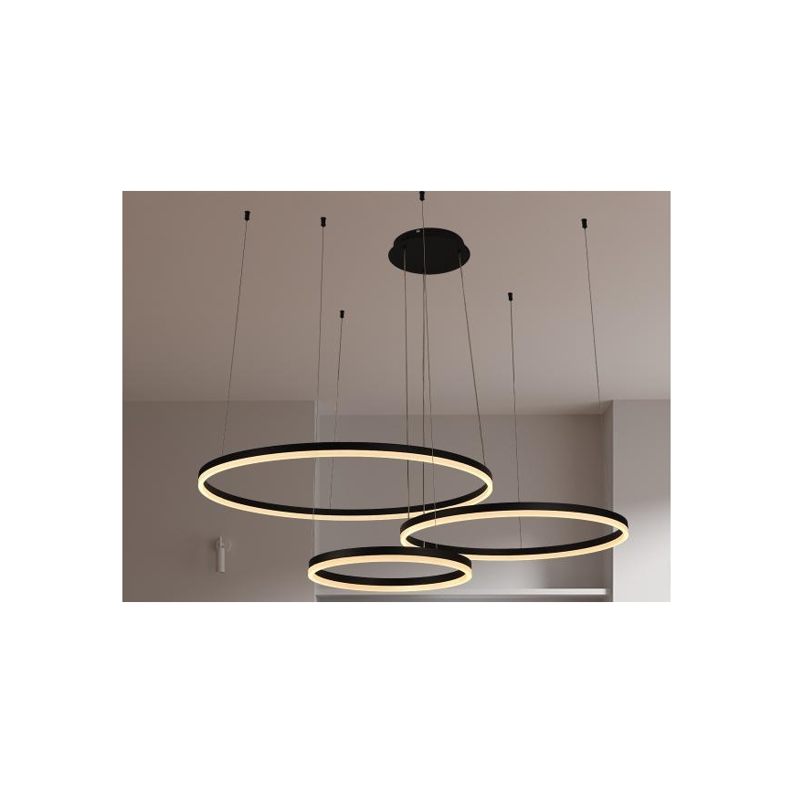LED Stmívatelný lustr na lanku LED/125W/230V 3000-6500K pr. 80 cm + dálkové ovládání