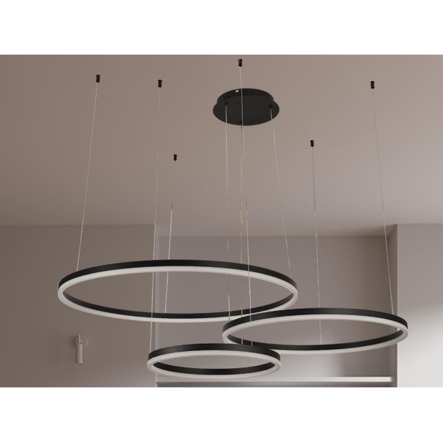 LED Stmívatelný lustr na lanku LED/125W/230V 3000-6500K pr. 80 cm + dálkové ovládání