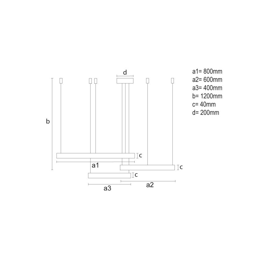 LED Stmívatelný lustr na lanku LED/125W/230V 3000-6500K pr. 80 cm + dálkové ovládání