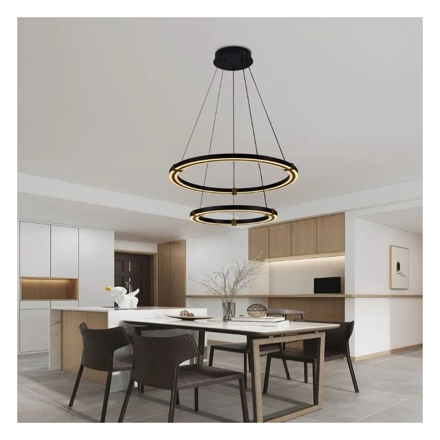 LED Stmívatelný lustr na lanku LED/130W/230V 3000-6500K + dálkové ovládání