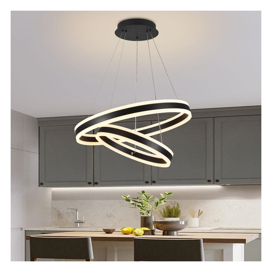 LED Stmívatelný lustr na lanku LED/135W/230V 3000-6500K + dálkové ovládání