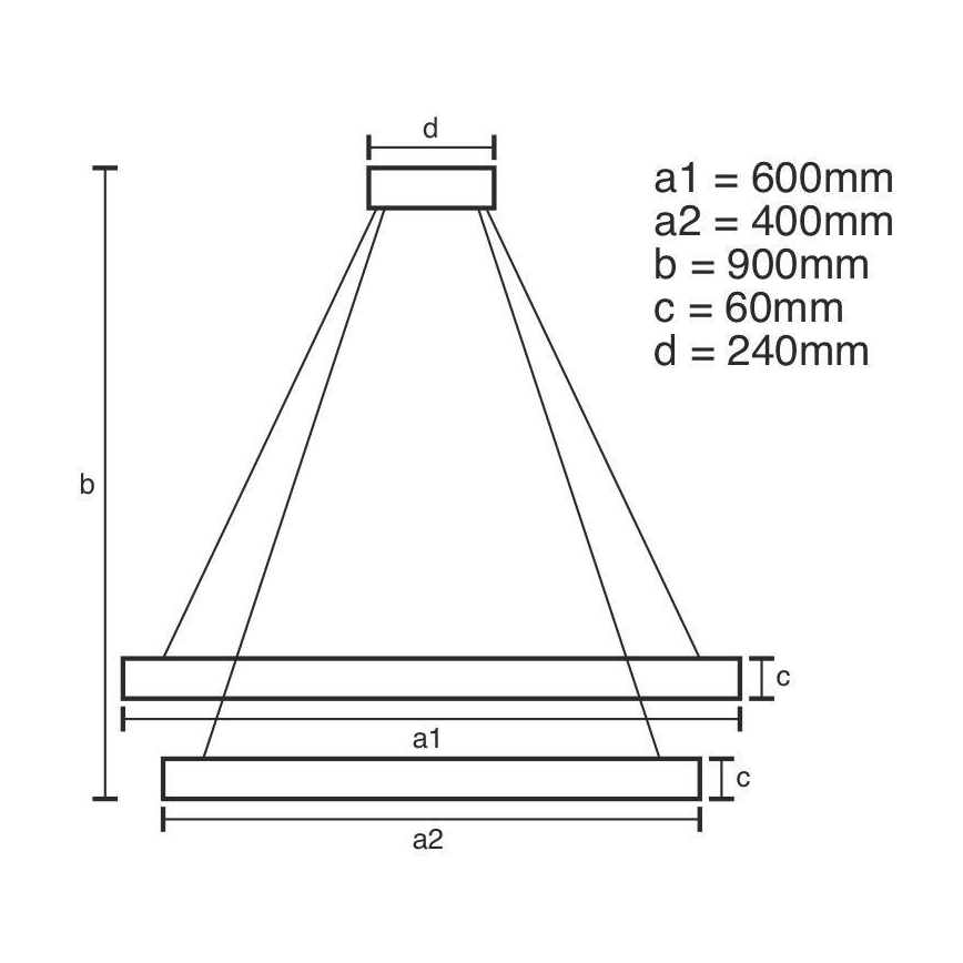 LED Stmívatelný lustr na lanku LED/135W/230V 3000-6500K + dálkové ovládání