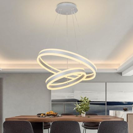 LED Stmívatelný lustr na lanku LED/135W/230V 3000-6500K pr. 60 cm + dálkové ovládání