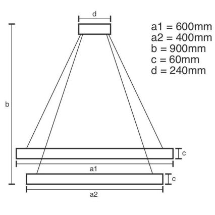 LED Stmívatelný lustr na lanku LED/135W/230V 3000-6500K + dálkové ovládání