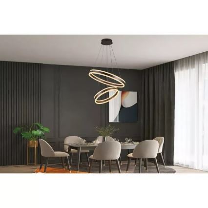 LED Stmívatelný lustr na lanku LED/135W/230V 3000-6500K pr. 60 cm + dálkové ovládání