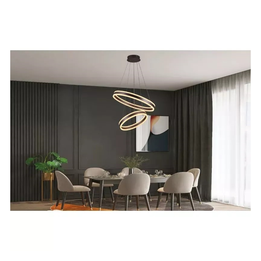 LED Stmívatelný lustr na lanku LED/135W/230V 3000-6500K pr. 60 cm + dálkové ovládání