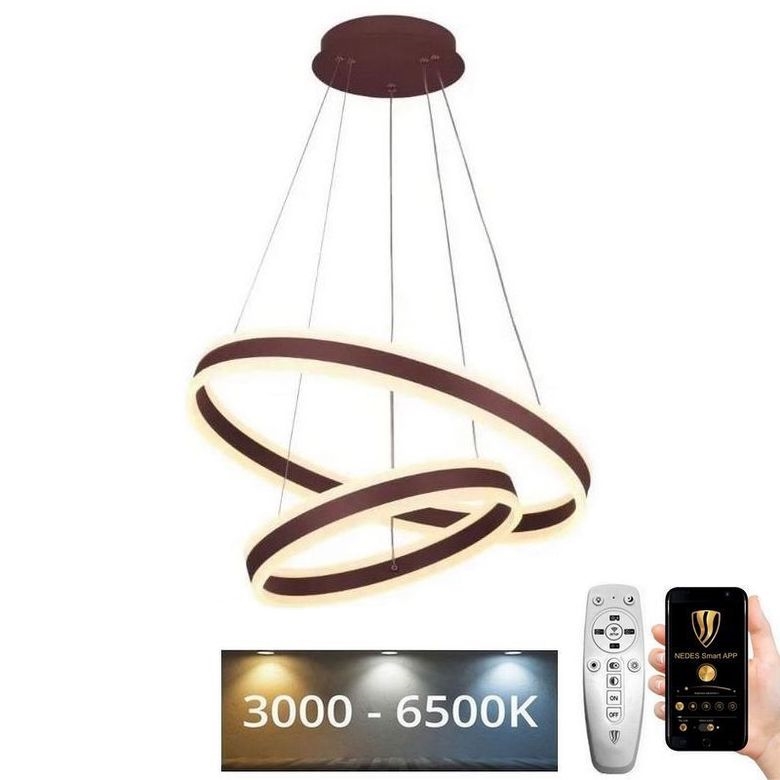 LED Stmívatelný lustr na lanku LED/135W/230V 3000-6500K pr. 60 cm + dálkové ovládání