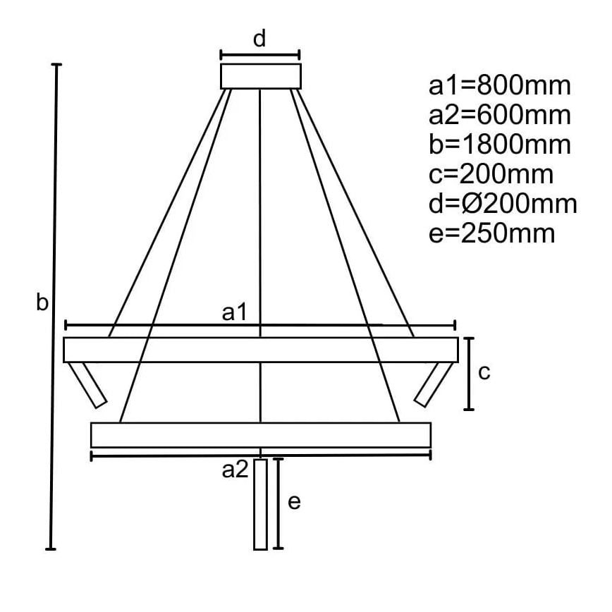 LED Stmívatelný lustr na lanku LED/140W/230V 3000-6500K + dálkové ovládání