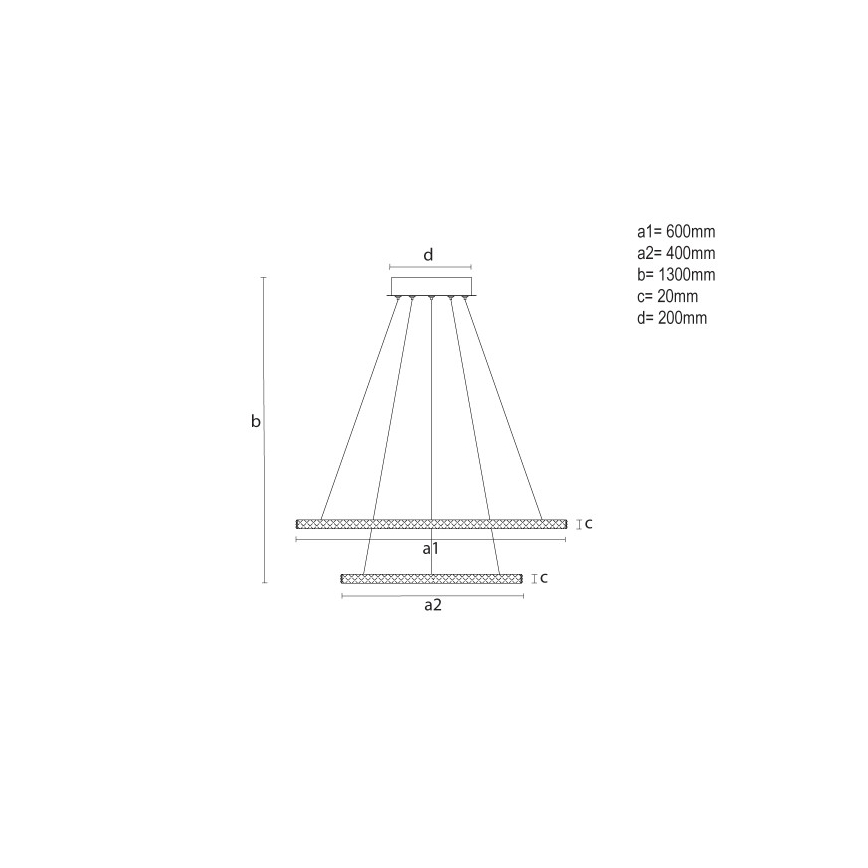LED Stmívatelný lustr na lanku LED/150W/230V 3000-6500K + dálkové ovládání