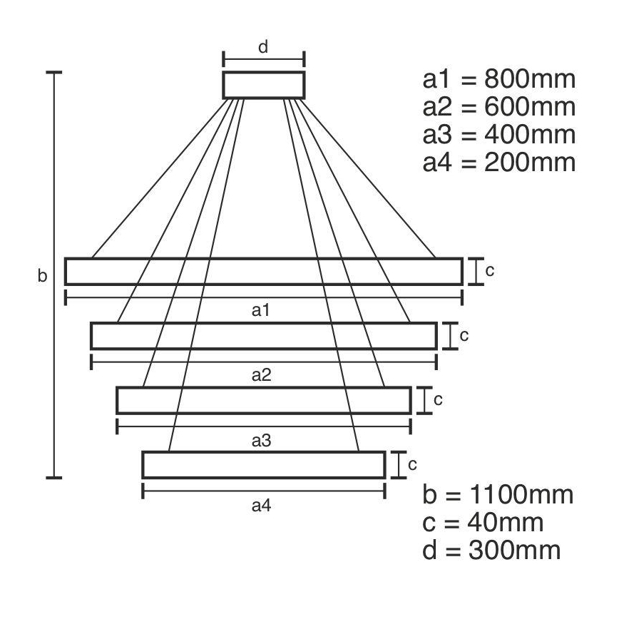 LED Stmívatelný lustr na lanku LED/165W/230V 3000-6500K pr. 80 cm + dálkové ovládání