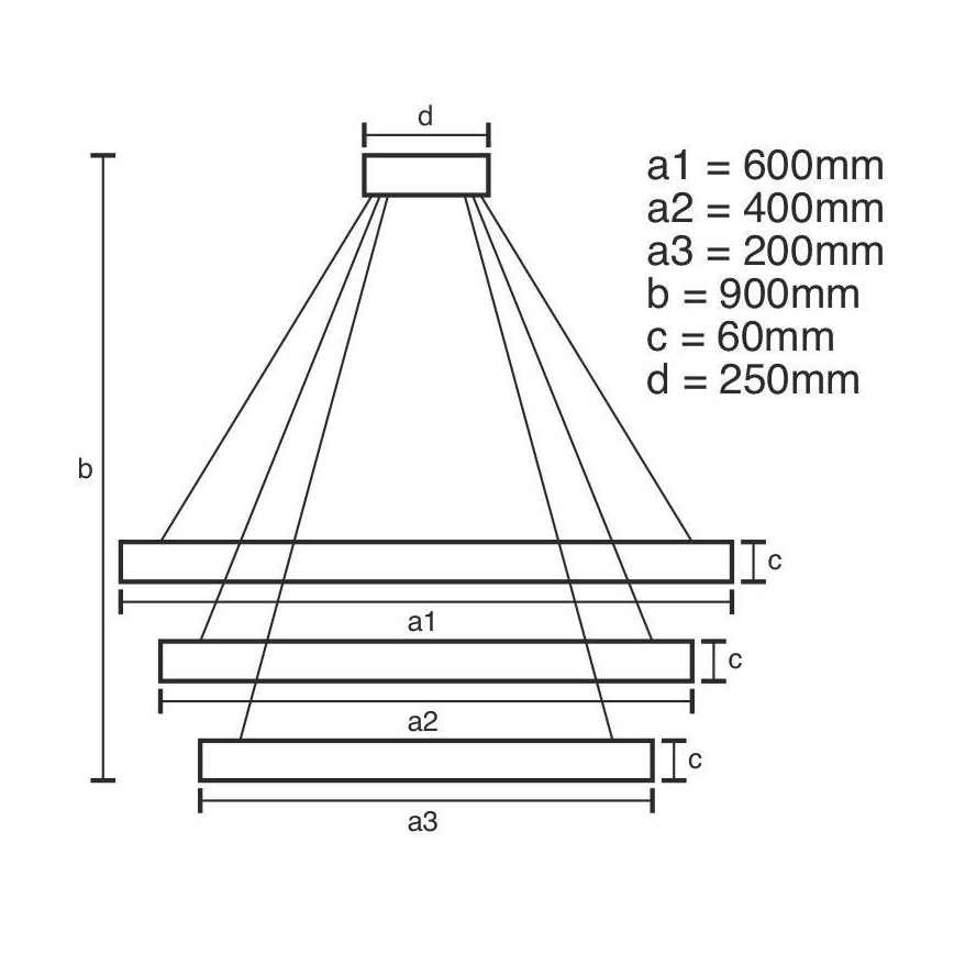LED Stmívatelný lustr na lanku LED/165W/230V 3000-6500K + dálkové ovládání