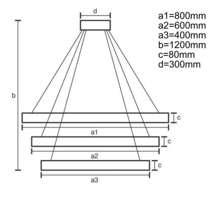 LED Stmívatelný lustr na lanku LED/170W/230V 3000-6500K + dálkové ovládání