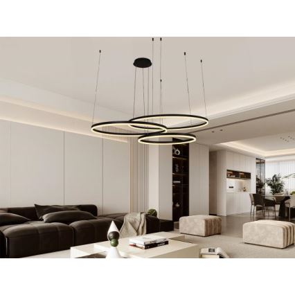 LED Stmívatelný lustr na lanku LED/170W/230V 3000-6500K + dálkové ovládání