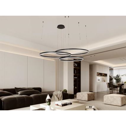LED Stmívatelný lustr na lanku LED/170W/230V 3000-6500K + dálkové ovládání