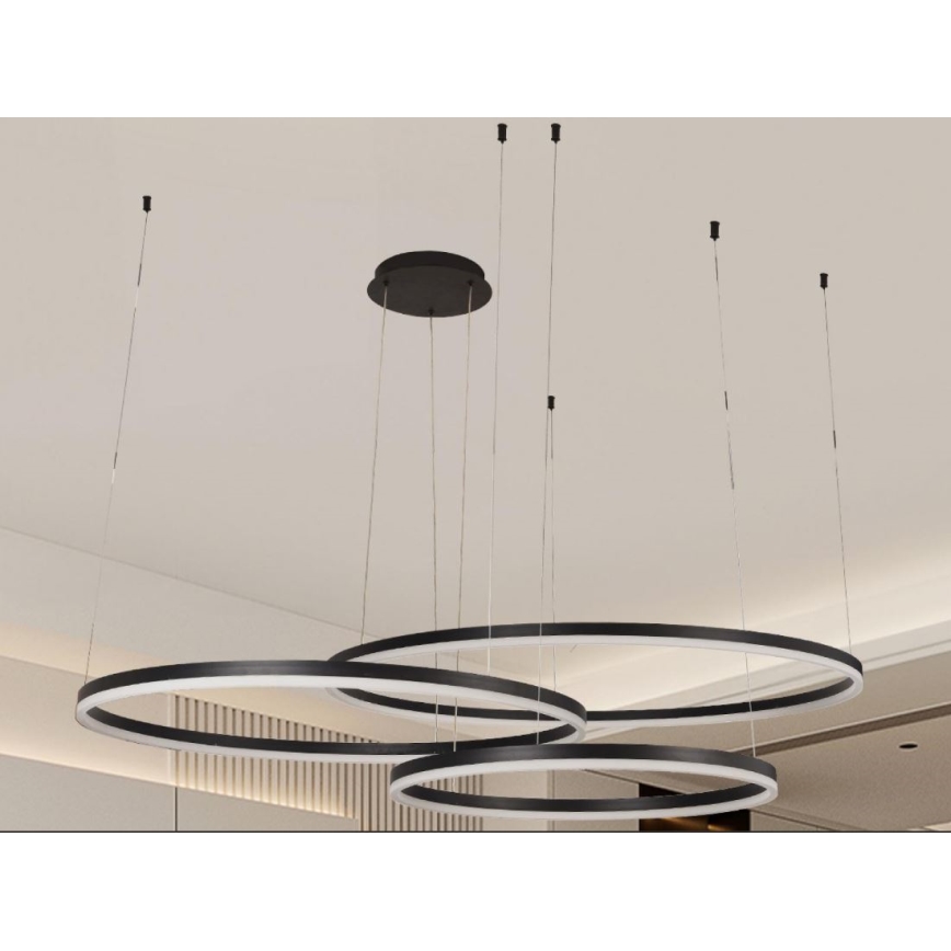 LED Stmívatelný lustr na lanku LED/170W/230V 3000-6500K + dálkové ovládání