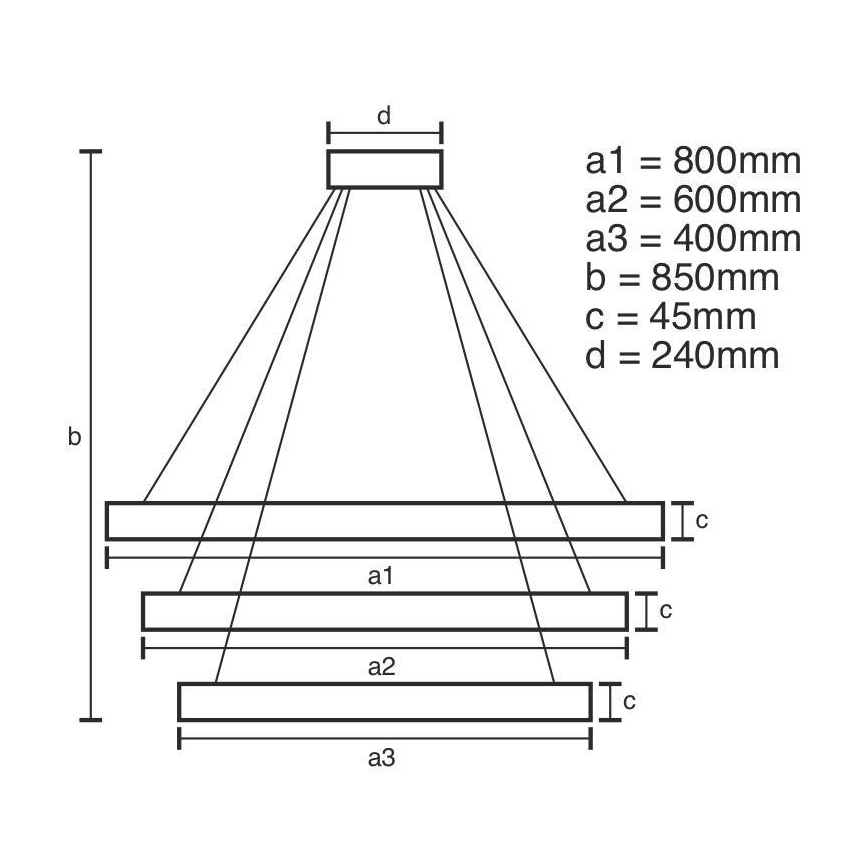 LED Stmívatelný lustr na lanku LED/220W/230V 3000-6500K + dálkové ovládání