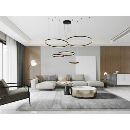 LED Stmívatelný lustr na lanku LED/220W/230V 3000-6500K pr. 100 cm + dálkové ovládání