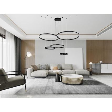 LED Stmívatelný lustr na lanku LED/220W/230V 3000-6500K pr. 100 cm + dálkové ovládání