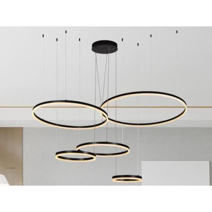 LED Stmívatelný lustr na lanku LED/220W/230V 3000-6500K pr. 100 cm + dálkové ovládání