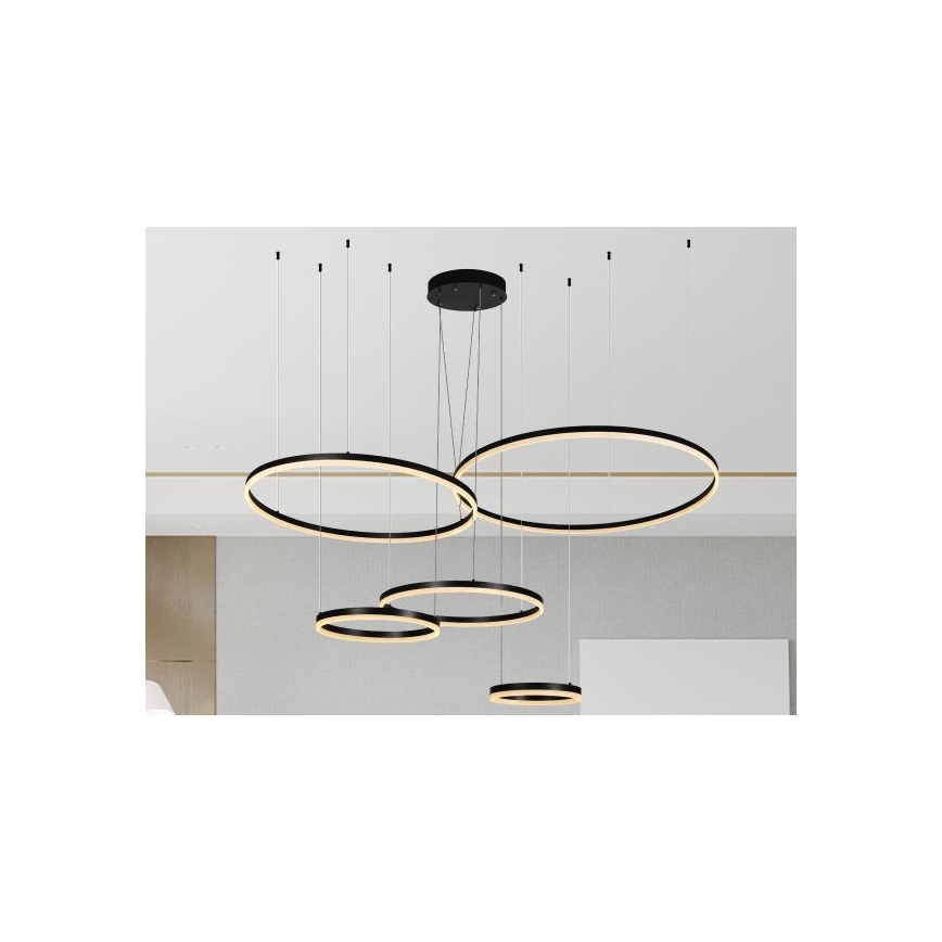 LED Stmívatelný lustr na lanku LED/220W/230V 3000-6500K pr. 100 cm + dálkové ovládání