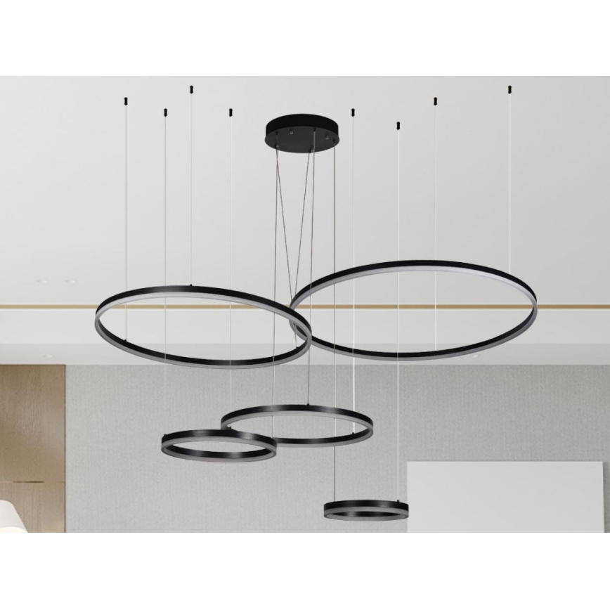 LED Stmívatelný lustr na lanku LED/220W/230V 3000-6500K pr. 100 cm + dálkové ovládání
