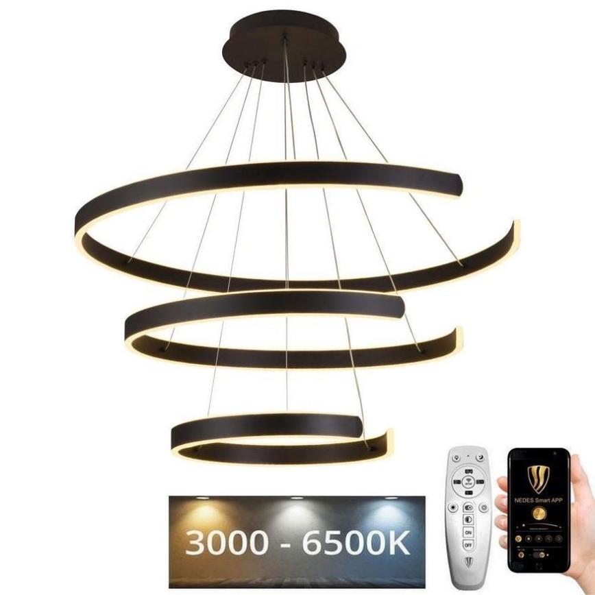 LED Stmívatelný lustr na lanku LED/220W/230V 3000-6500K pr. 80 cm + dálkové ovládání