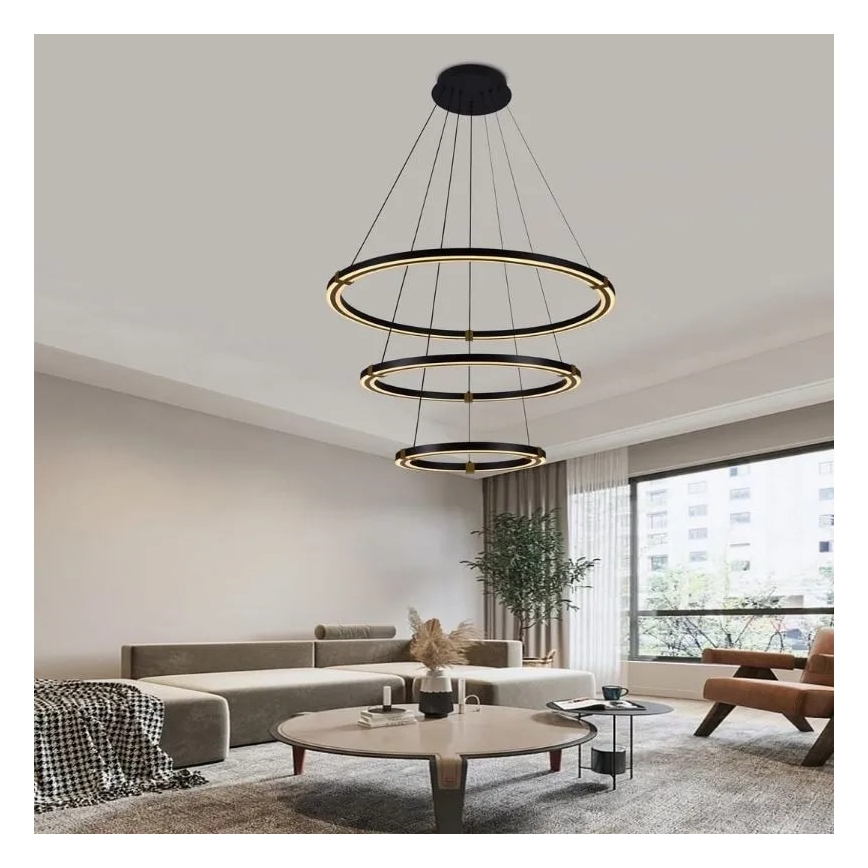 LED Stmívatelný lustr na lanku LED/235W/230V 3000-6500K pr. 80 cm + dálkové ovládání