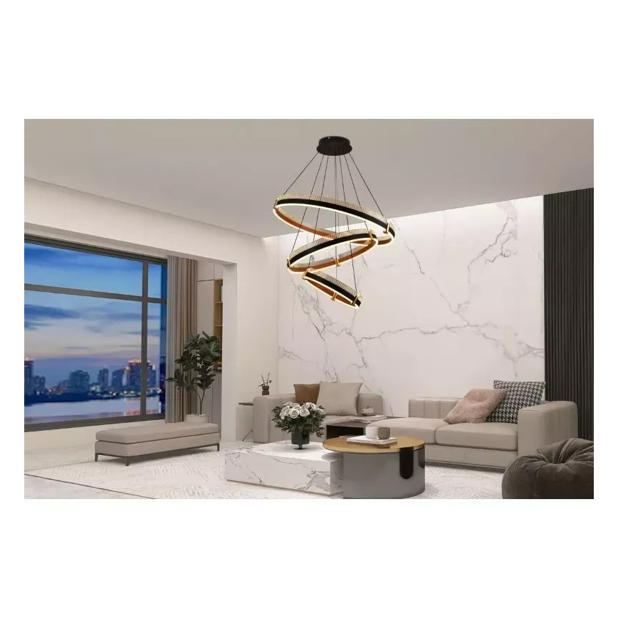 LED Stmívatelný lustr na lanku LED/240W/230V 3000-6500K + dálkové ovládání