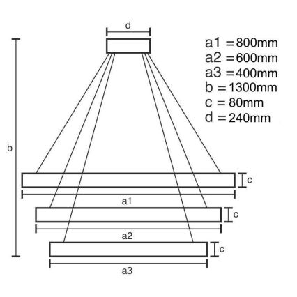 LED Stmívatelný lustr na lanku LED/240W/230V 3000-6500K + dálkové ovládání