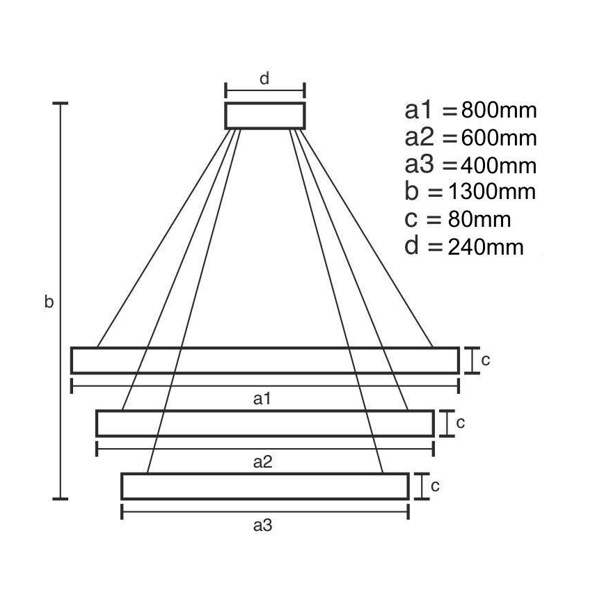 LED Stmívatelný lustr na lanku LED/240W/230V 3000-6500K + dálkové ovládání